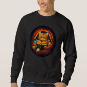 Sweatshirt Cute Cat Reading In Bed Reading For Book Mom Dad (Devant)