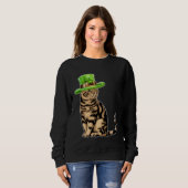 Sweatshirt Cute Cat Saint Patrick Day  Happy St Kitten Day (Devant entier)