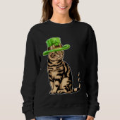 Sweatshirt Cute Cat Saint Patrick Day  Happy St Kitten Day (Devant)