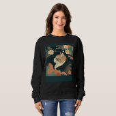 Sweatshirt Cute Cat Watercolor Botanical Garden Aesthetic Cat (Devant entier)