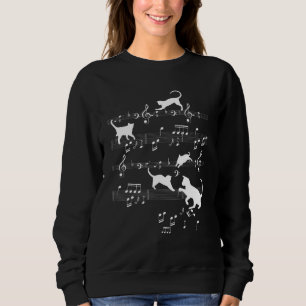 Sweatshirt Cute Cats Jouer Avec Partition Notes Kittie