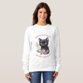 Sweatshirt Cute chat Floral Design Fleurit et grandit (Devant entier)