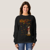 Sweatshirt Cute Chat Kitty Automne Feuilles Chat Hommes Femme (Devant entier)