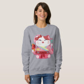 Sweatshirt Cute Chat Lucky (Devant entier)