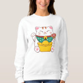 Sweatshirt Cute Chat Lucky (Devant)