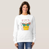 Sweatshirt Cute Chat Lucky (Devant entier)