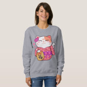 Sweatshirt Cute Chat Lucky (Devant entier)