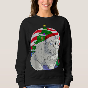 Sweatshirt Cute Chat Perse Père Noël Décor Arbre de Noël