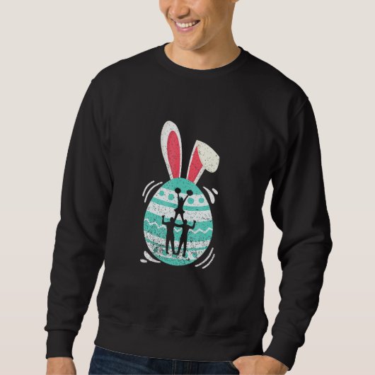 Sweatshirt Cute Cheerleader Oeufs de Pâques Costume lapin Dég (Devant)