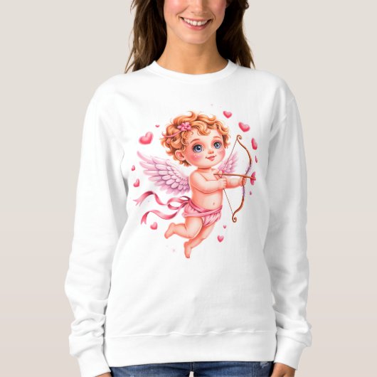 Sweatshirt Cute cherub with arrow (Devant)