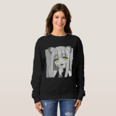Sweatshirt Cute Chibi Neko Girl with Smug Smile (Devant entier)