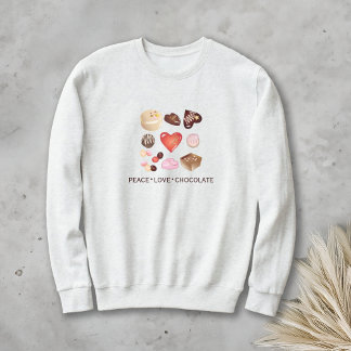 Sweatshirt Cute Chic Paix Amour Chocolat Cœur