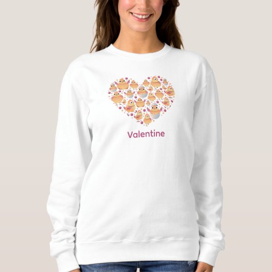 Sweatshirt Cute Chick Heart Valentin's Day (Devant)