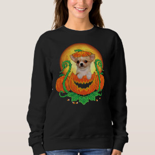 Sweatshirt Cute Chihuahua Citrouille Nuit d'Horreur