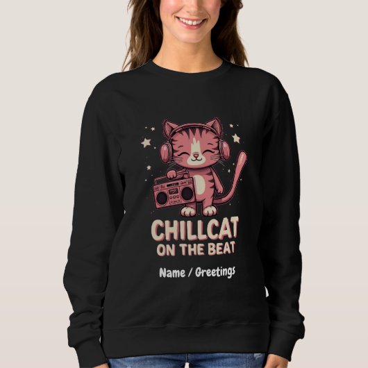 Sweatshirt Cute Chill Chat sur le Beat Design tendance (Devant)