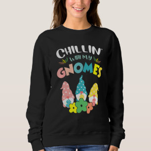 Sweatshirt Cute Chillinu2019 Avec Mes Gnomes Squad Happy East