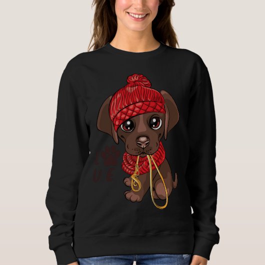 Sweatshirt Cute Chocolate Labrador Choco Labs (Devant)