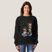Sweatshirt Cute Christmas Australian Shepherd Santa Hats Rein (Devant entier)