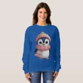 Sweatshirt Cute Christmas Penguin Illustration (Devant entier)