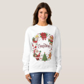 Sweatshirt Cute Christmas Santa, Teddy & Holiday Icons (Devant entier)