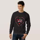 Sweatshirt Cute Coach Squad Valentines Day Heart (Devant entier)