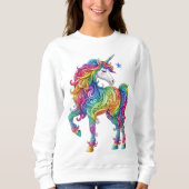 Sweatshirt Cute, coloré Rainbow licorn (Devant)