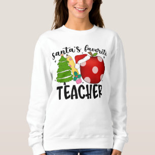 Sweatshirt Cute Colorful Père Noël Favori Enseignant Festive