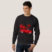 Sweatshirt Cute Coonhound équitation Camion Rouge Aimer Valen (Devant entier)