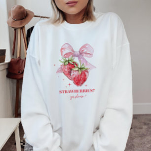 Sweatshirt Cute Coquette Pink Strawberry Lover Graphic