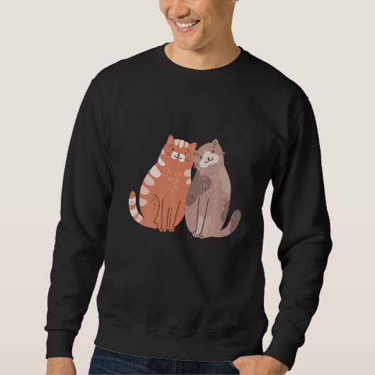 Sweatshirt Cute couple de chats (Devant)