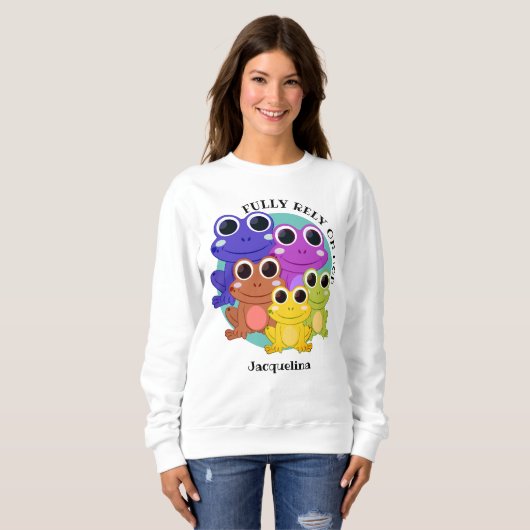 Sweatshirt Cute Custom PLEINEMENT COMPTER SUR DIEU Christian (Devant entier)