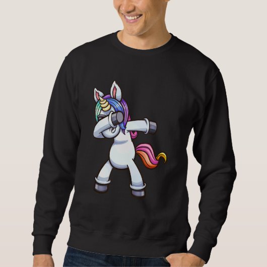 Sweatshirt Cute Dabbing Magique Unicorne Pour Garçons Filles  (Devant)