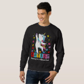 Sweatshirt Cute Dabbing Unicorn Autism Dancing To A Different (Devant entier)