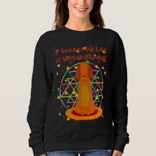 SWEATSHIRT CUTE DACHSHUND FUNNY WIENER DOG YOGA WORKOUT CHAK