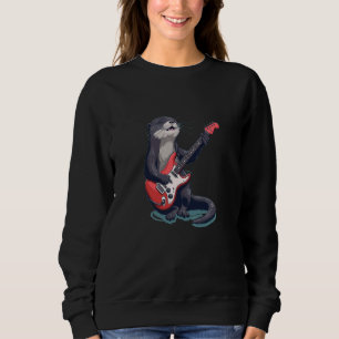 Sweatshirt Cute dégustation de Otter avec Guitare