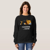 Sweatshirt Cute Dog Lazy Vampire Halloween Maybe Morning (Devant entier)