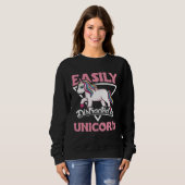 Sweatshirt Cute Easily distracted by unicorn  and unicorn (Devant entier)