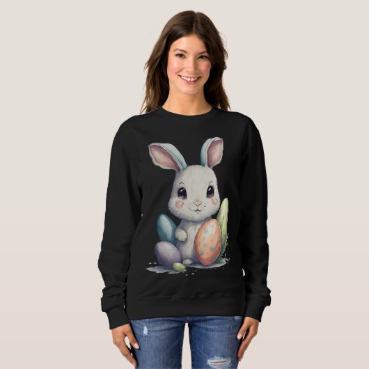 Sweatshirt Cute Easter Bunny Pun Easter Eggs (Devant entier)