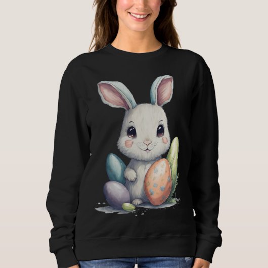 Sweatshirt Cute Easter Bunny Pun Easter Eggs (Devant)
