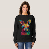 Sweatshirt Cute Easter Bunny Rabbit Wearing Sunglasses  1 (Devant entier)