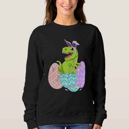 Sweatshirt Cute Easter Dinosaur T Rex Bunny Easter Day (Devant)