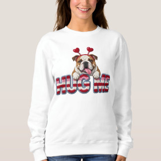 Sweatshirt Cute English Bulldog puppy Valentine 