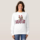 Sweatshirt Cute English Bulldog puppy Valentine (Devant entier)