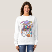 Sweatshirt Cute Espace Halloween Traite Vêtements Unisex (Devant entier)