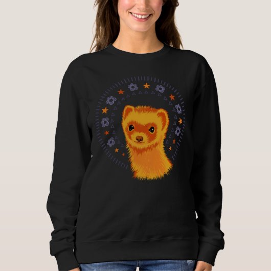 Sweatshirt Cute ferret art adorable animal (Devant)