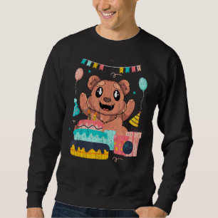 Sweatshirt Cute fête Anniversaire de enfant animal gâteau Bro