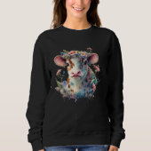 Sweatshirt Cute Flower Cow (Devant)