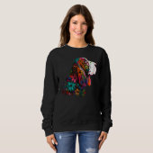 Sweatshirt Cute Flower summer Floral Basset Hound 3 (Devant entier)