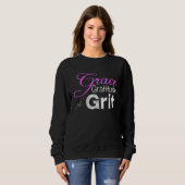 Sweatshirt Cute for Women Grace Gratitude and Grit Strong Wom (Devant entier)