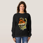 Sweatshirt Cute Fox Bitcoin Idea Fox With Flowers Loves Bitc (Devant entier)